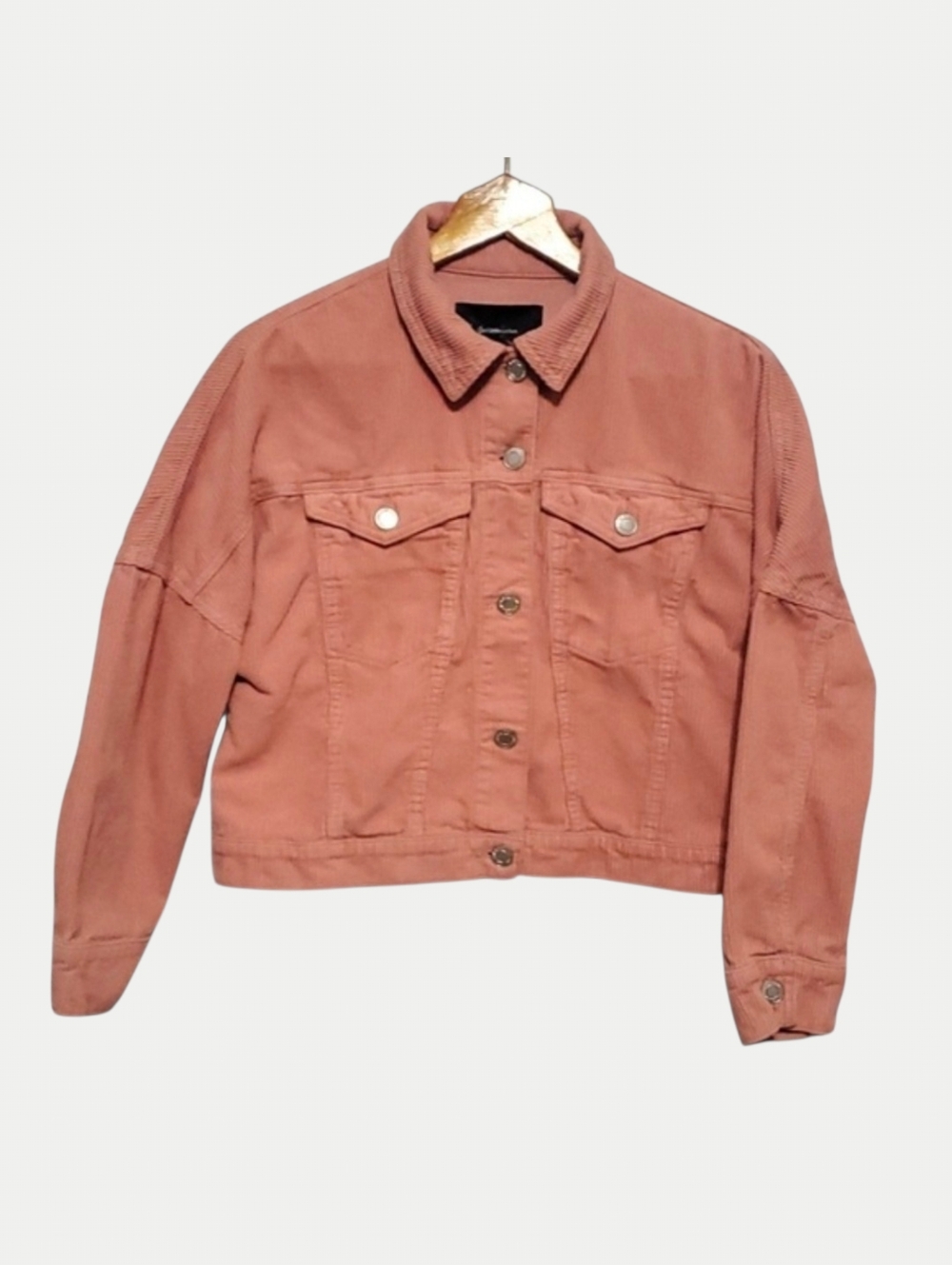 Stradivarius jacket women's‎ size small S pink corduroy cropped crop